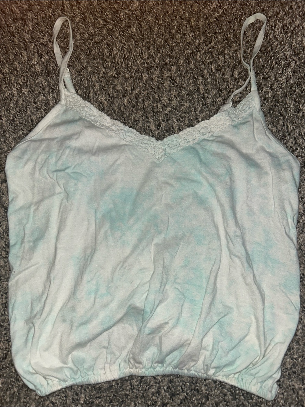 Women's Light Blue Lace-Trim Cami Top